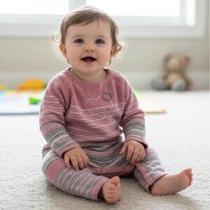 Souris Mini Stripe Knit Jumpsuit 6 Months
